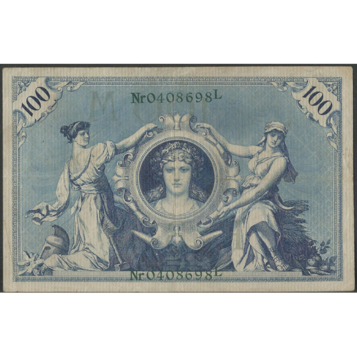 Alemania 100 Mark 7 Feb 1908 P34 reverso