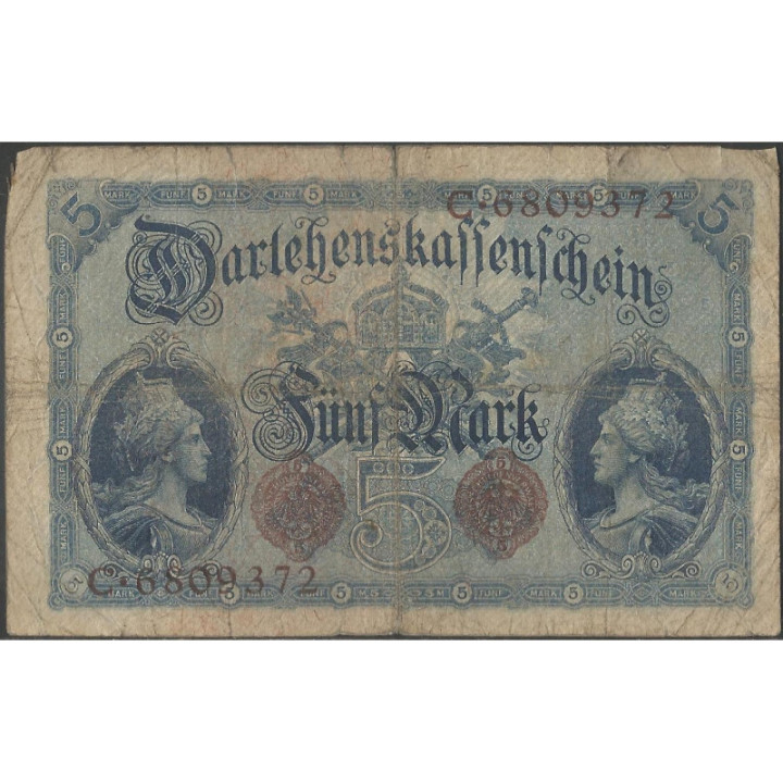 Alemania 5 Mark 5 Ago 1914 7 dig. P47b