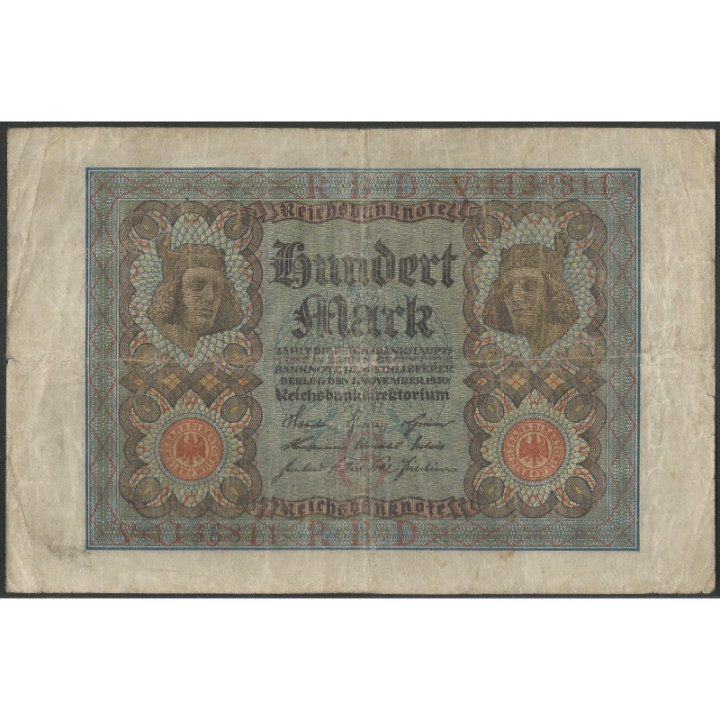 Alemania 100 Mark 1 Nov 1920 P69a