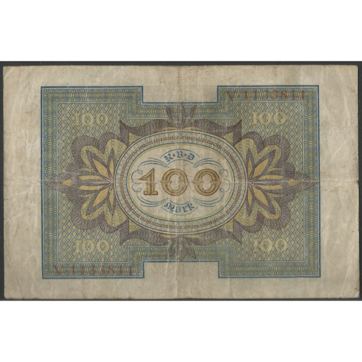 Alemania 100 Mark 1 Nov 1920 P69a reverso