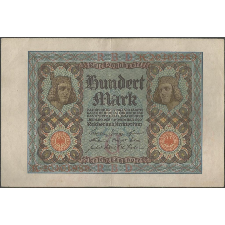 Alemania 100 Mark 1 Nov 1920 P69b