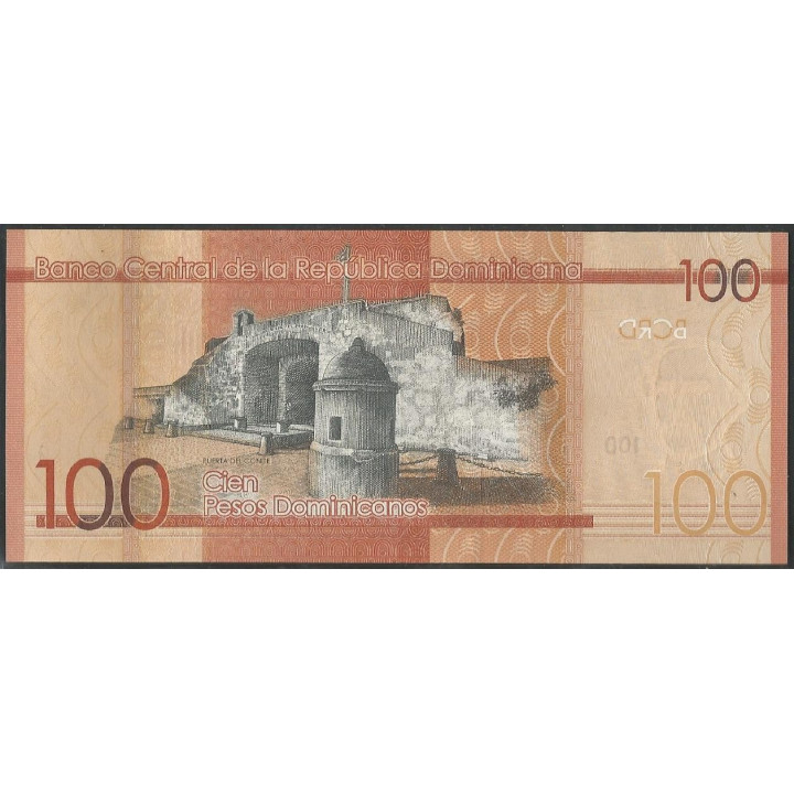 Rep. Dominicana 100 Pesos 2016 P190c reverso
