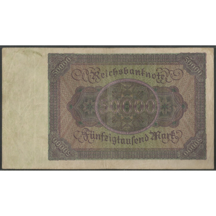 Alemania 50.000 Mark 19 Nov 1922 P80 reverso