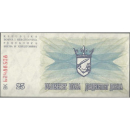 Bosnia & Herzegovina 25 Dinara 1 Jul 1992 P11a
