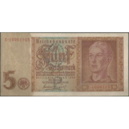 Alemania 3° Reich 5 Reichsmark 1 Ago 1942 P186a