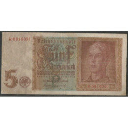 Alemania 3° Reich 5 Reichsmark 1 Ago 1942 P186b