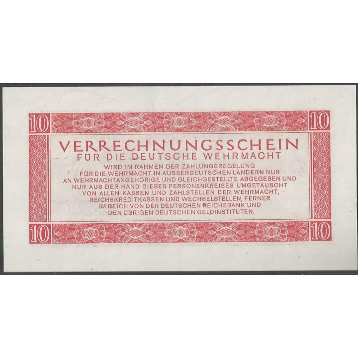 Alemania 3° Reich 10 Reichsmark 15 Sep 1944 PM40 reverso