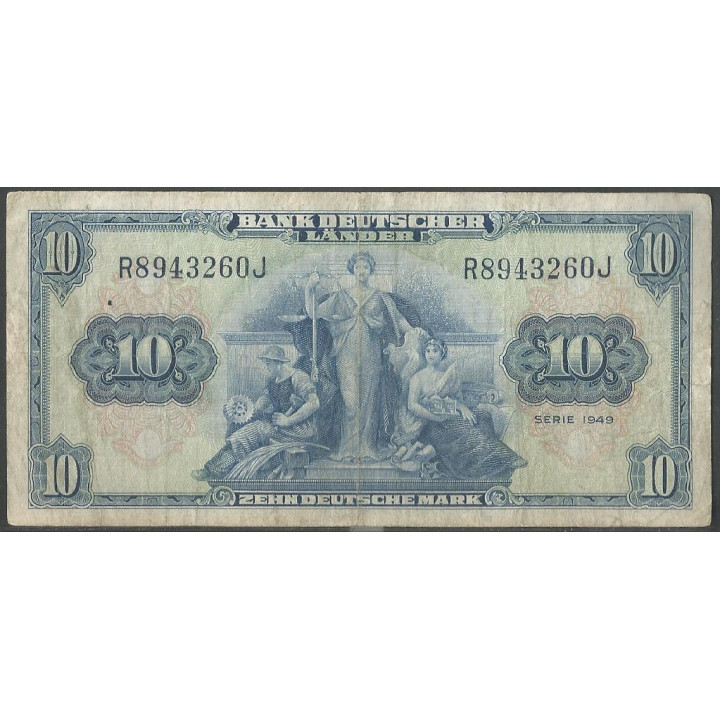 Alemania Federal 10 Mark 22 Ago 1949 P16a