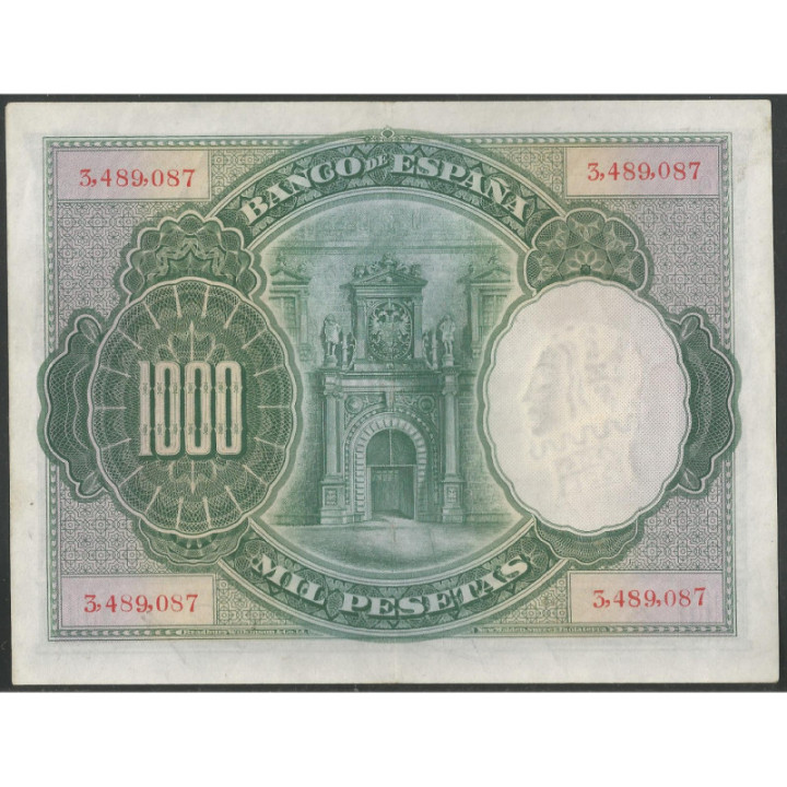 España 1.000 Pesetas 1 Jul 1925 P70a reverso