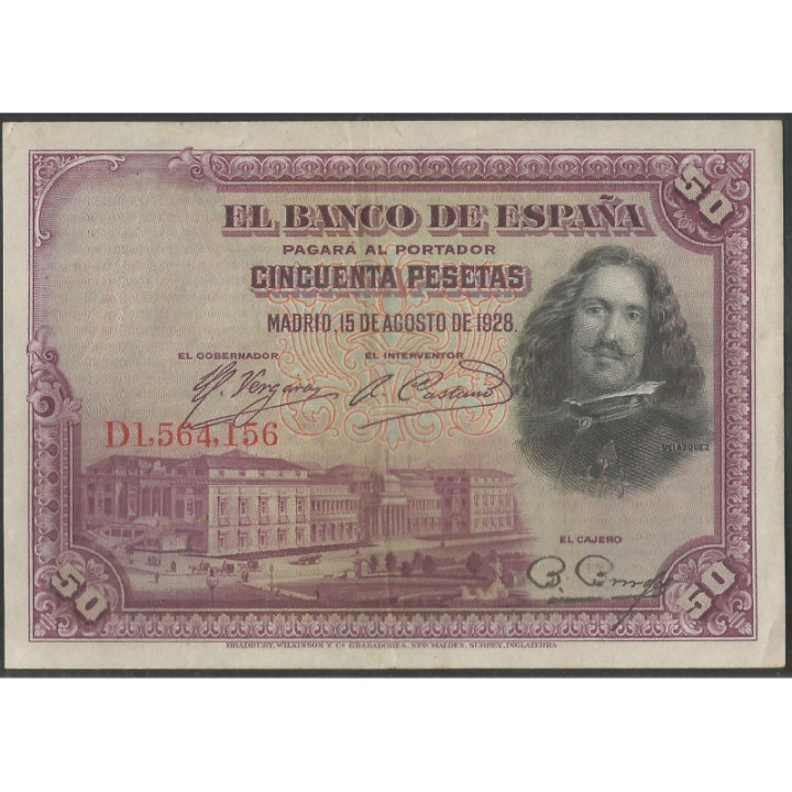 España 50 Pesetas 15 Ago 1928 P75b