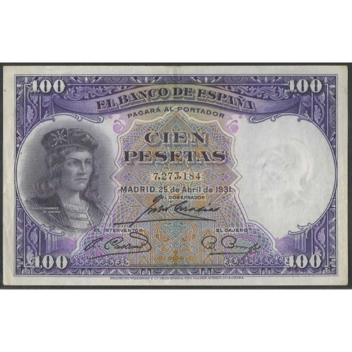 España 100 Pesetas 25 Abr 1931 P83