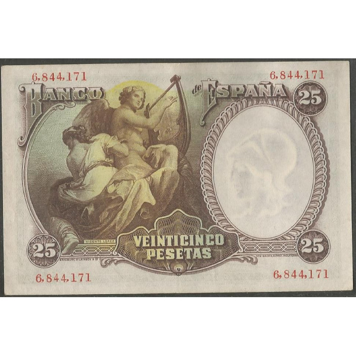 España 25 Pesetas 25 Abr 1931 P81 reverso