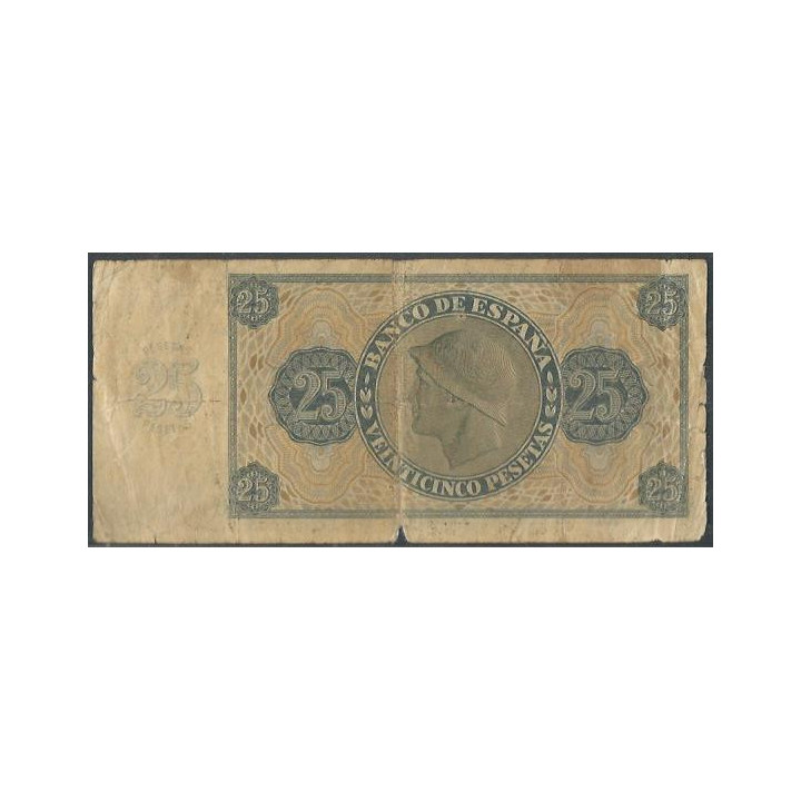 España 25 Pesetas 21 Nov 1936 P99a reverso