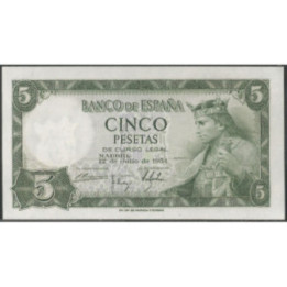 España 5 Pesetas 22 Jul 1954 P146a