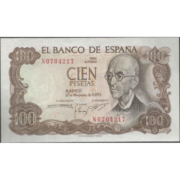 España 100 Pesetas 17 Nov 1970 P152a