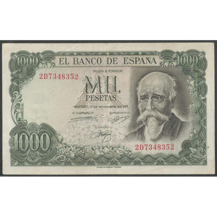 España 1.000 Pesetas 17 Sep 1971 P154