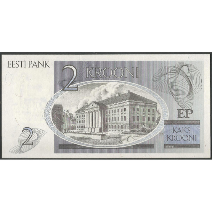 Estonia 2 Krooni 1992 P70a reverso