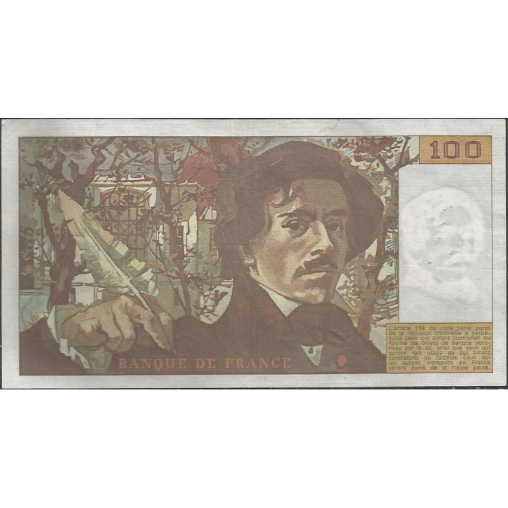 Francia 100 Francs 1978 P154a reverso