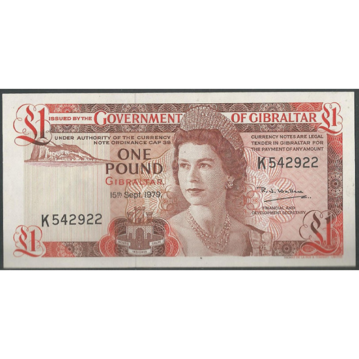 Gibraltar 1 Pound 15 Sep 1979 P20b