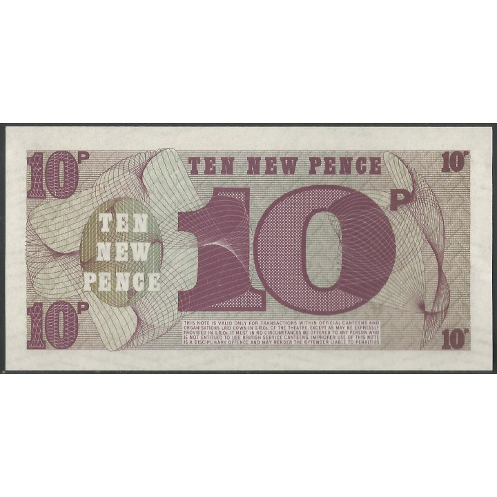 Inglaterra 10 New Pence ND1972 PM45 reverso