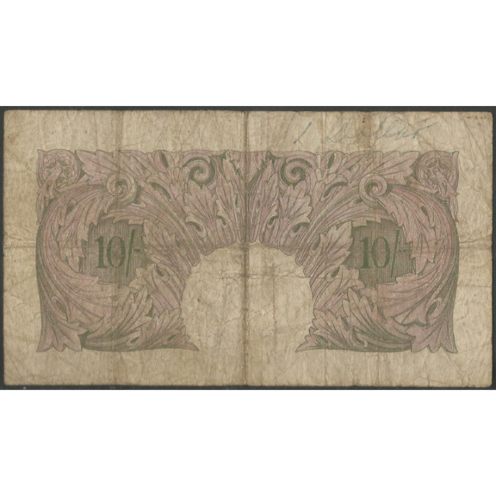Inglaterra 10 Shillings ND1948-49 P368a reverso