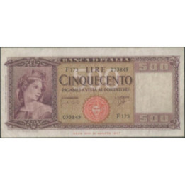 Italia 500 Liras 23 Mar 1961 P80b