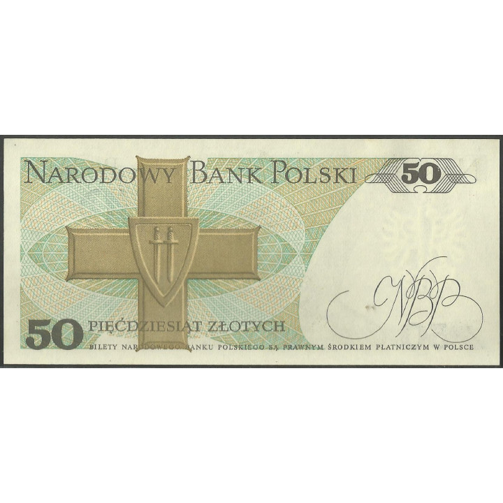 Polonia 50 Zlotych 1 Dic 1988 P142c reverso