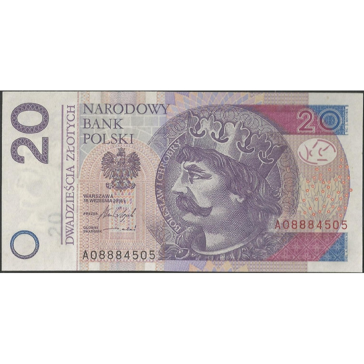Polonia 20 Zlotych 15 Sep 2016 P174b