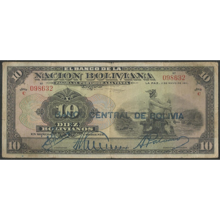 Bolivia 10 Bolivianos ND1929 Serie C P114a