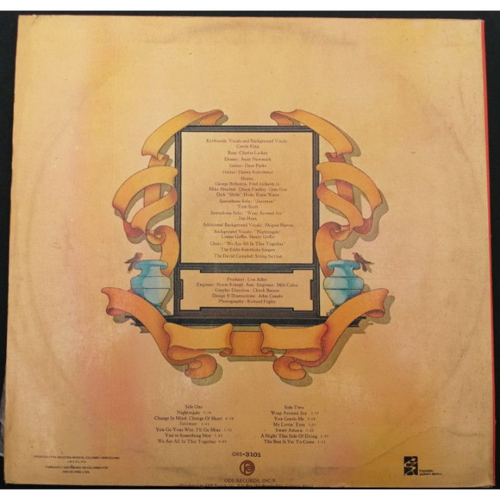Carol King Wrap Around Joy - Colombia reverso