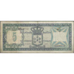 Antillas Holandesas 5 Gulden 28 Ago 1967 P8a