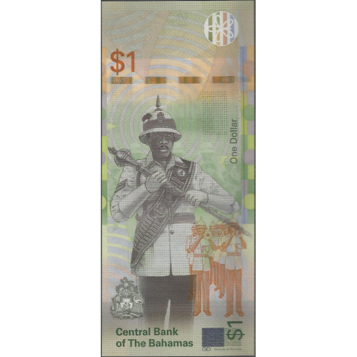 Bahamas 1 Dollar 2017 P77a reverso