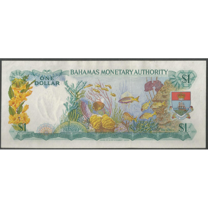 Bahamas 1 Dollar L1968 P27a reverso