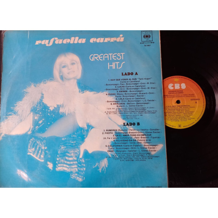 Rafaella Carra Greatest Hits - Colombia 1979 reverso