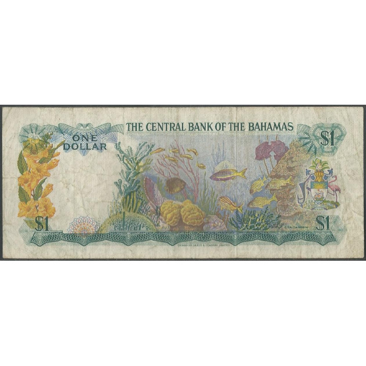 Bahamas 1 Dollar L1974 P35a2 reverso