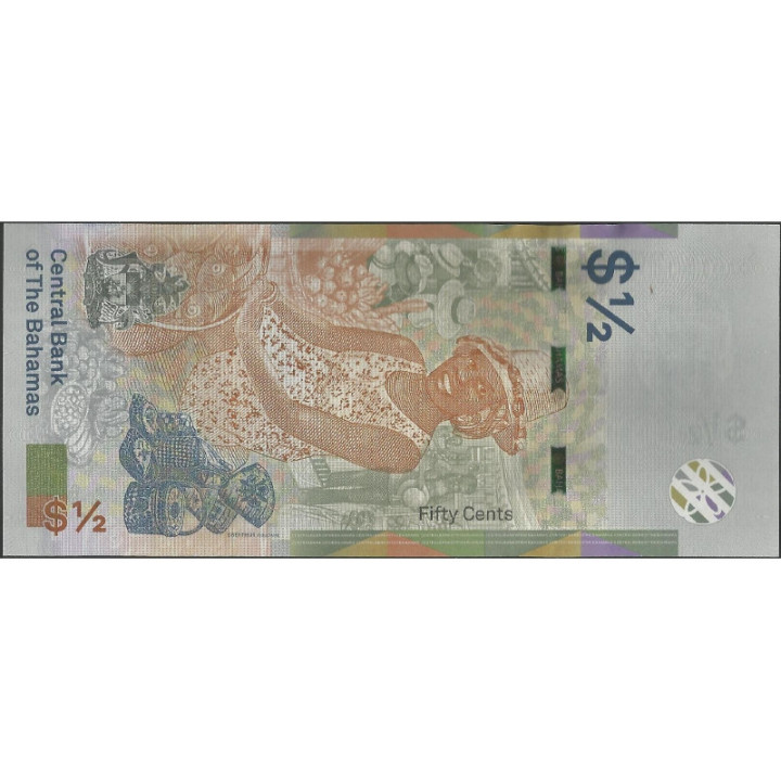 Bahamas 50 Cents 2019 PA77 reverso