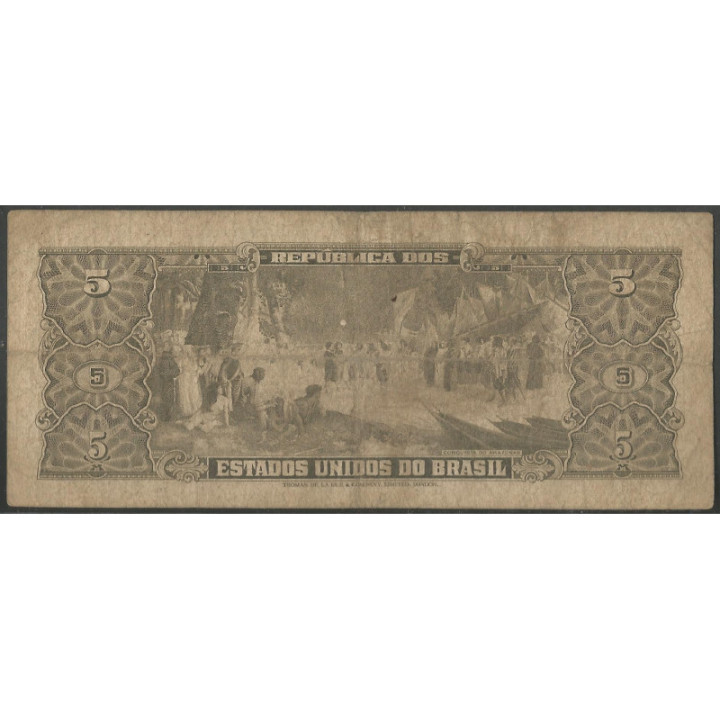Brasil 5 Cruzeiros ND1953-9 P158e reverso