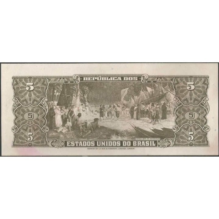 Brasil 5 Cruzeiros ND1964 Firma 14 P176d reverso