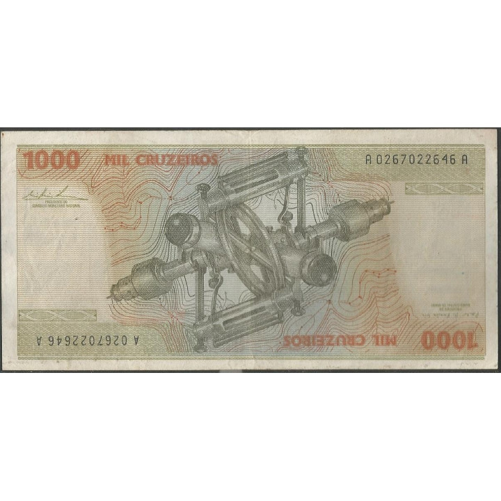 Brasil 1.000 Cruzeiros ND1978 P197a reverso