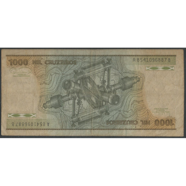 Brasil 1.000 Cruzeiros ND1984 P201b reverso