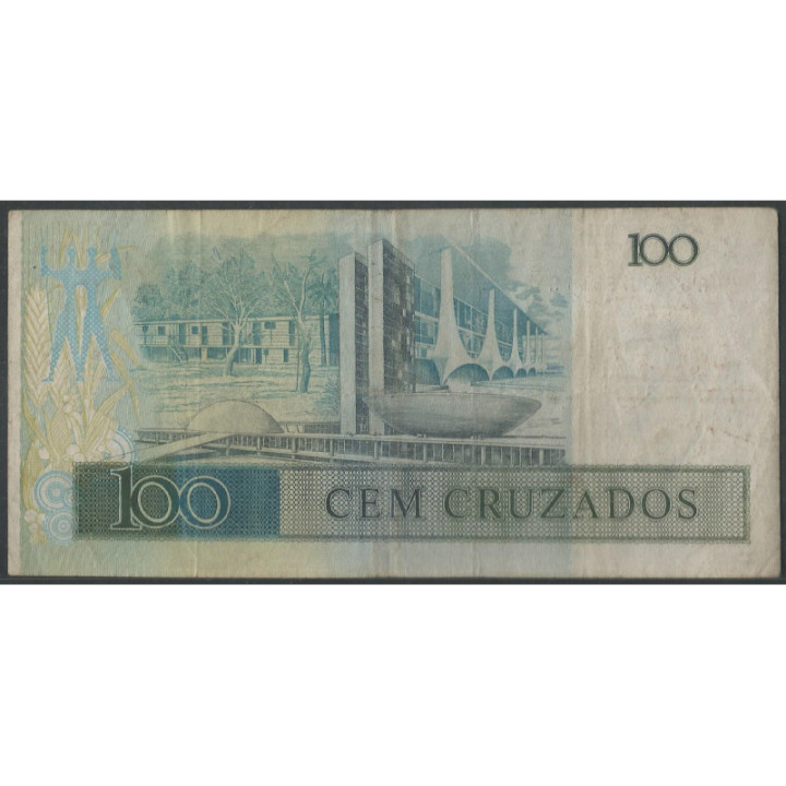 Brasil 100 Cruzados ND1986 P211a reverso