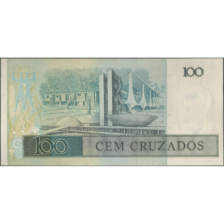 Brasil 100 Cruzados ND1987 P211c reverso