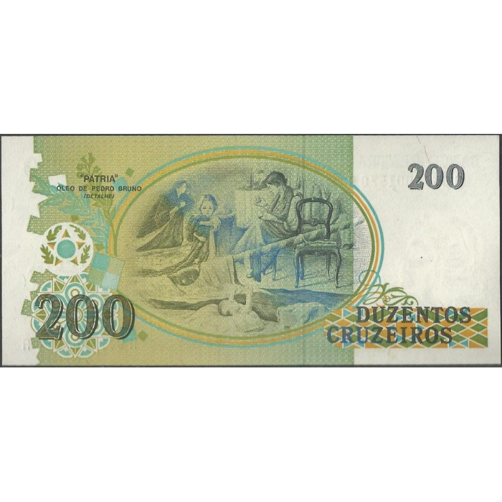 Brasil 200 Cruzeiros ND1990 P229 reverso