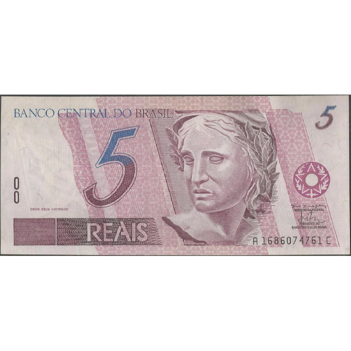 Brasil 5 Reales ND1997- Firma 43 P244Ak