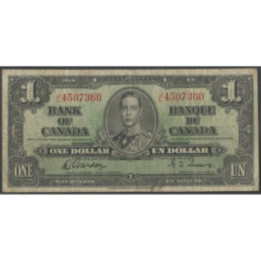 Canada 1 Dollar 2 Ene 1937 P58c