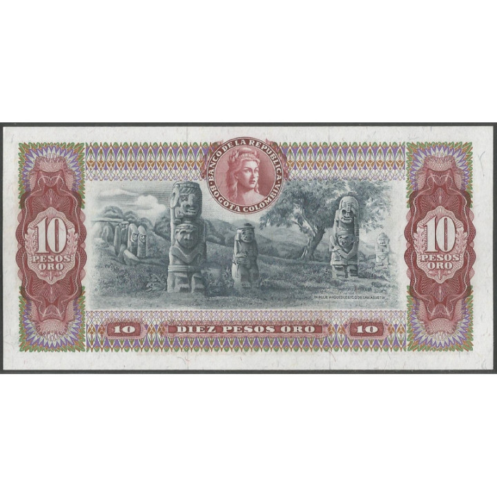 Billete de 10 Pesos 1 Ene 1973 BGW190 reverso