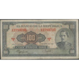 Billete de 100 Pesos 1 Ene 1960 BGW294