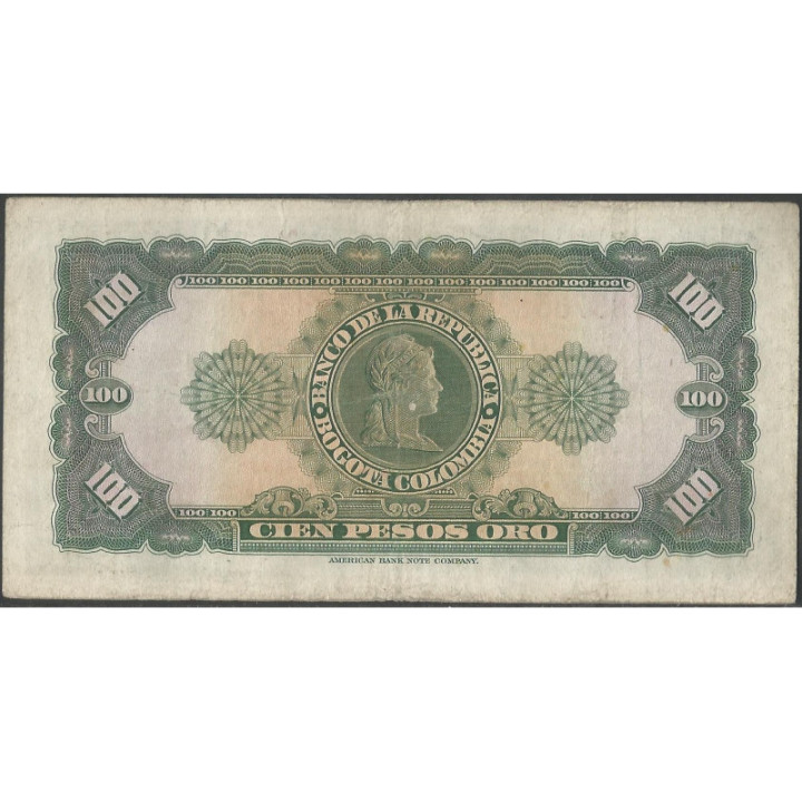 Billete de 100 Pesos 1 Ene 1960 BGW294 reverso