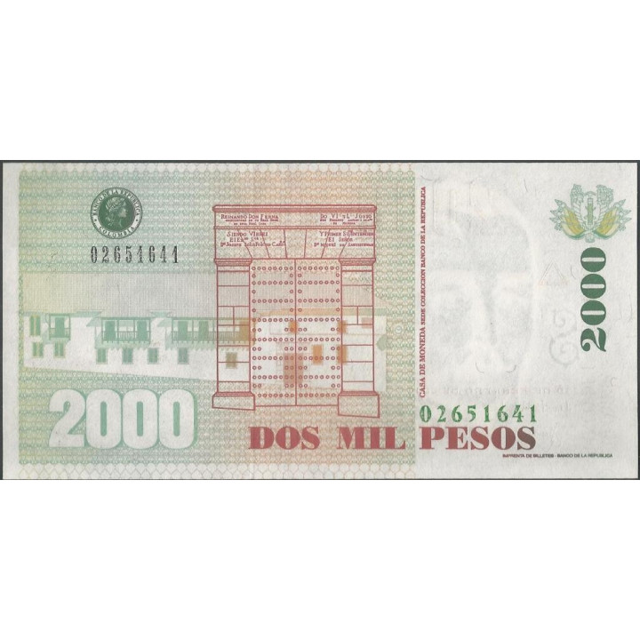 Billete de 2.000 Pesos 19 Feb 2004 BGW488 reverso