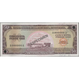 Rep. Dominicana 50 Pesos ND1974 P103s Especimen